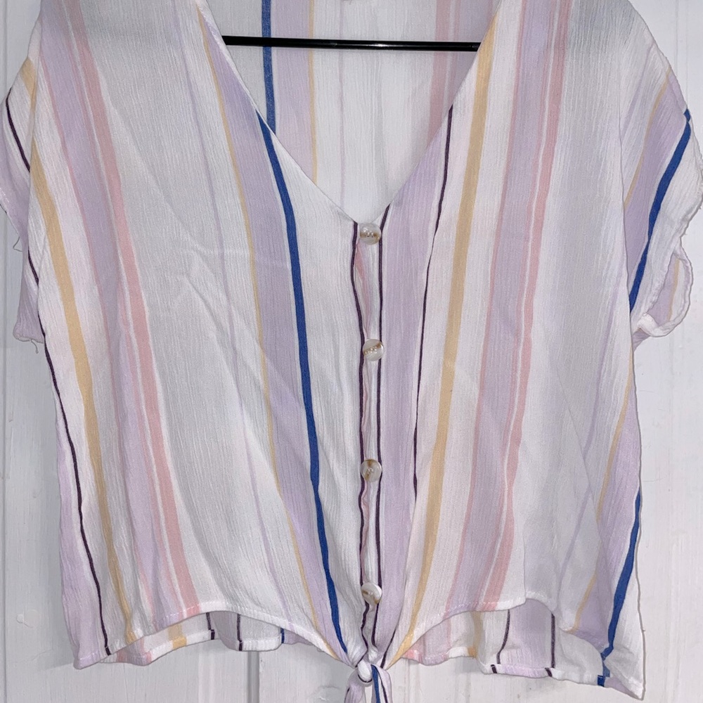 Cute striped knot blouse